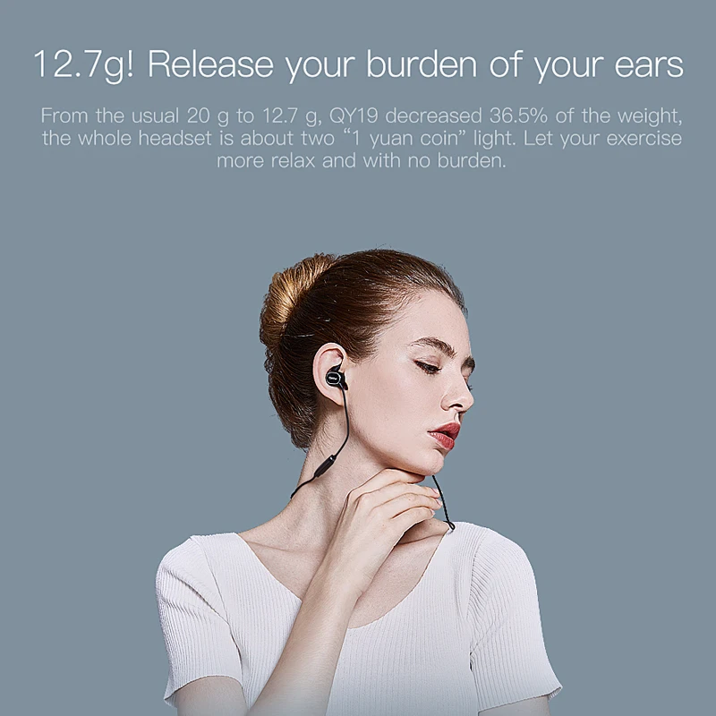 QCY QY19 Спортивные наушники bluetooth 4 1 Беспроводные aptX IPX4 rated устойчивое стерео