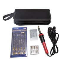 НАМ Регулируемый Температура 30 Вт 40 шт./компл. Набор инструментов Электрический дрова сварочные наконечники набор для ремесленничества ручка паяльник