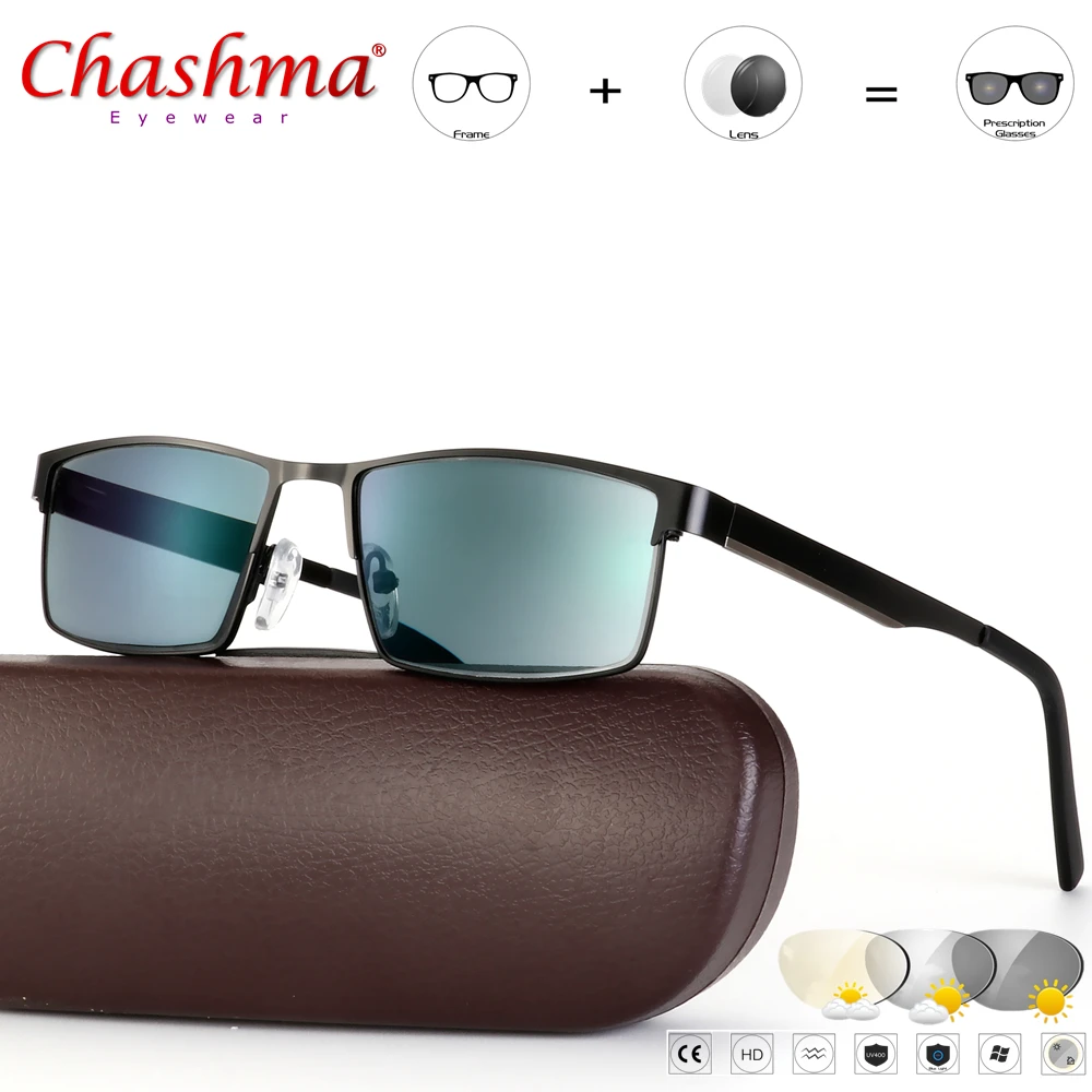 

CHASHMA Transition Sunglasses Photochromic Reading Glasses for Men Hyperopia Presbyopia with diopters Outdoor Presbyopia Glasses