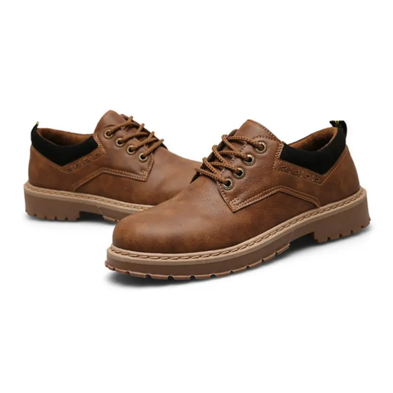 QWEDF 2019 New young Fashion Comfortable oxfords shoes rubber outsole Anti-skid shoes Men's casual leather Driving shoes AA-022