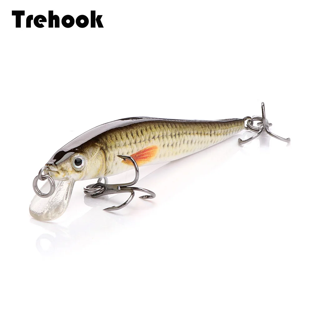 TREHOOK 2.4g 6cm Mini Minnow Fishing Lures Mini Crankbait Pike Wobblers Fishing Bait Black Minnow Jerkbait Pencil Lure Tackle