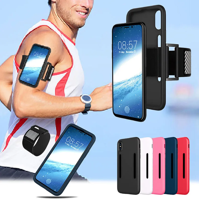 2 in 1 Detachable Sport Armband Phone Case Bag for iPhone X Running GYM Arm Band Belt Cover Case for iPhone 7 8 Plus (2)
