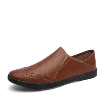 

Mens Leather Casual Driving Shoes Summer Breathe Fashion Luxury Shoes Slip on Male Loafers 2019 Lightweight Boat Shoes