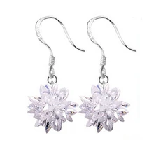 NEHZY 925 Sterling gioielli in argento donna di Ghiaccio orecchini di cristallo di nuovo modo squisito pietre bella fiori bella principessa