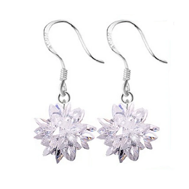 Nehzy Ms Silver Ice Crystal Earrings New Fashion Exquisite Stones Nehzy Ms Silver Ice Crystal Earrings New Fashion Exquisite Stones Beautiful Flowers Lovely Princess Jewelry