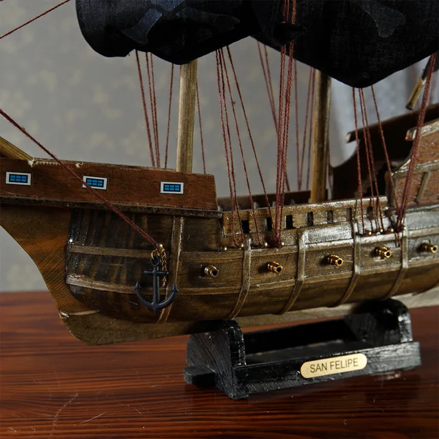 Online Marine Decor Wood Crafts Mediterranean Style Model Marine Decor Wood Crafts Mediterranean Style Model Pirate Ship Pirates Caribbean Home Decoration Accessories