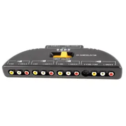 4-Way Audio Video AV RCA переключатель игры селектор коробки Splitter Черный