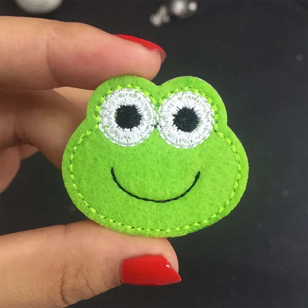 

frog Cartoon Patch Iron On Patch Embroidered Applique Sewing Label punk biker Patches Clothes Stickers Apparel Accessories Badge
