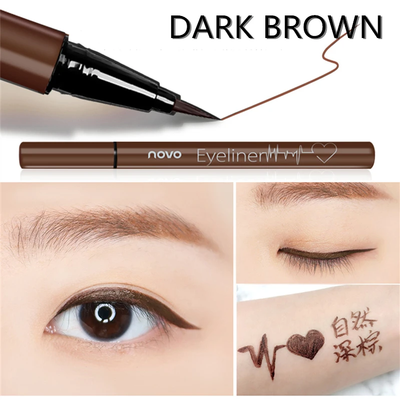 NOVO брендовая жидкая подводка в ручке макияж для глаз стойкий водонепроницаемый подводка для глаз для женщин макияж 6 цветная Косметика быстрая сушка - Цвет: 05 dark brown
