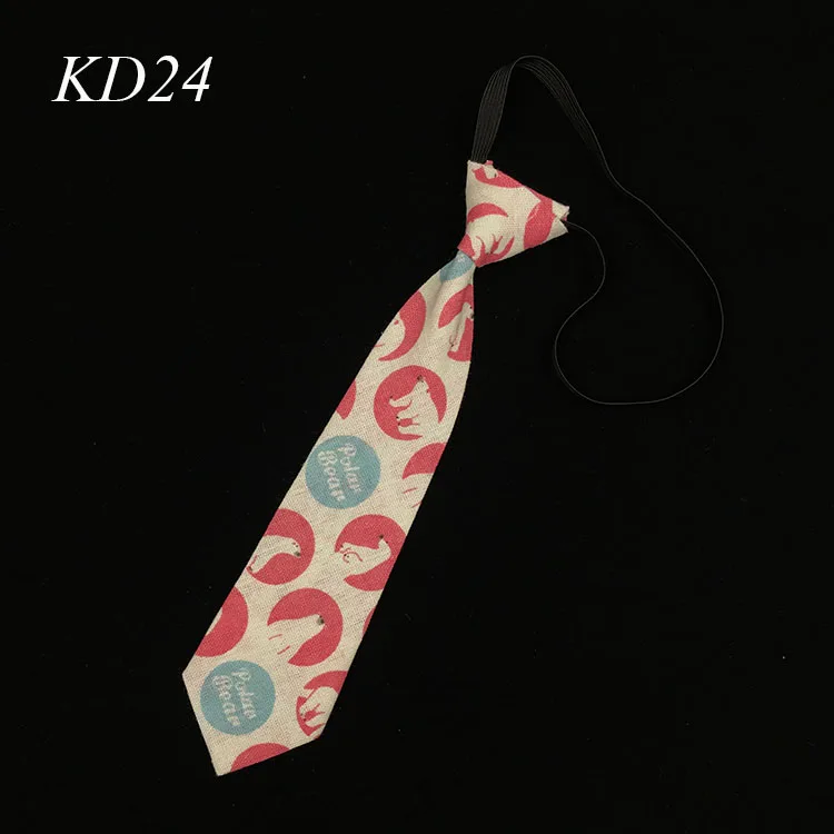 24 Cotton and Linen Новые цветные хлопковые льняные галстуки с рисунком, Детские эластичные галстуки для мальчиков и девочек, резиновые галстуки - Цвет: 24 Cotton and Linen