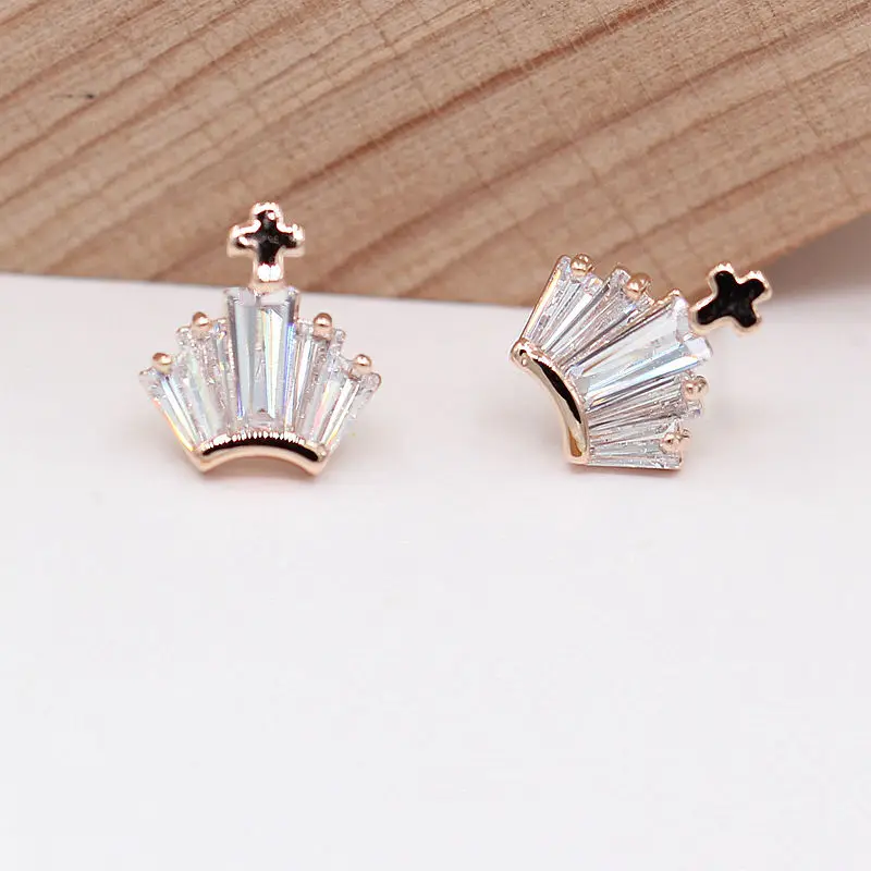 Новая мода ice Корона Серьги для Для женщин Jewelry Кристалл Rhinestone крест серьги