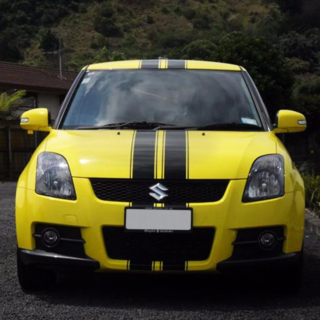Виниловая наклейка в полоску для Suzuki Swift спортивный спойлер на крыше выхлопные