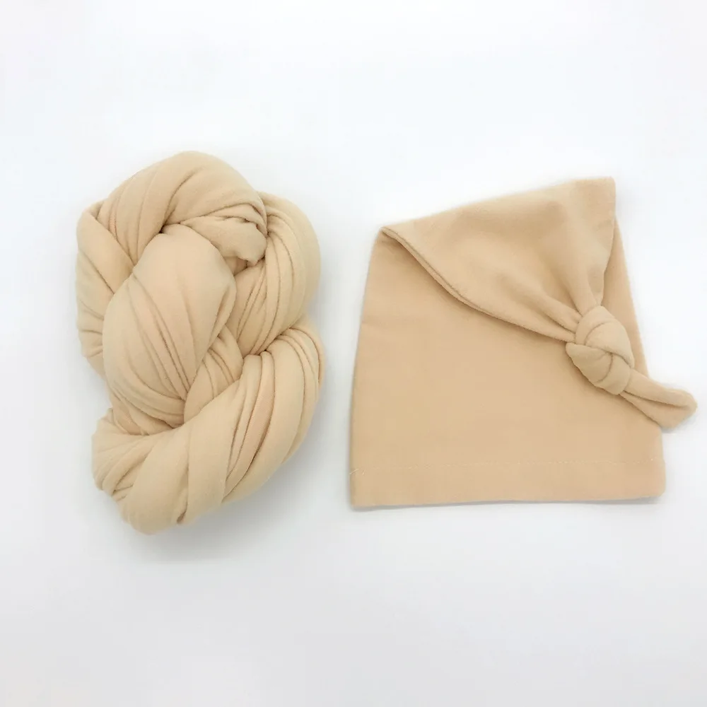 Billige Neugeborenen Fotografie Requisiten Baby Stretch Decke Foto Kappen Set, Baby Flanell Wrap Winter Swaddle Schießen Zubehör, # P2215