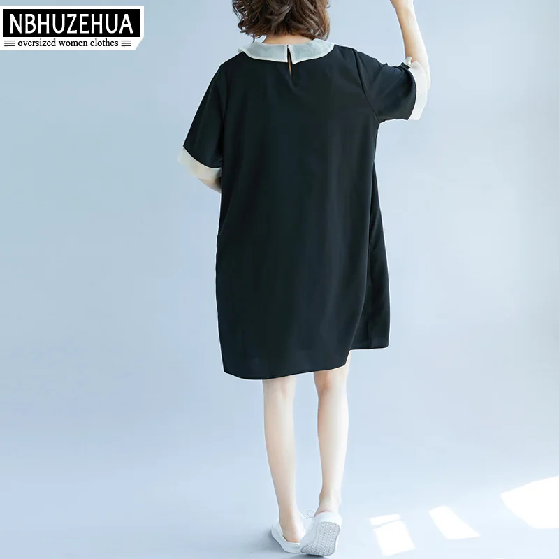 NBHUZEHUA женское летнее платье 2019 4XL 5XL большого размера элегантное шифоновое черные