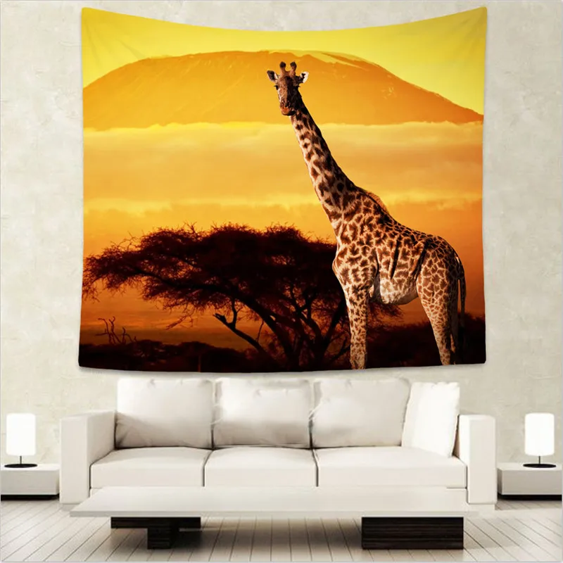 

Giraffe Decorative Home Wallpaper Decorative Printed Lifelike Mandala Hippie Boho Tapestry Wall Hanging Wall Hanging WE