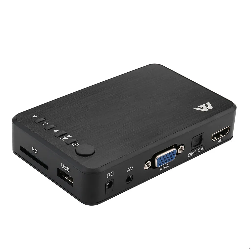 Мини Full 1080P HD мультимедийный плеер tv BOX 3 выхода HDMI/VGA/AV USB и SD карта HDD плеер медиаплеер центр+ пульт дистанционного управления