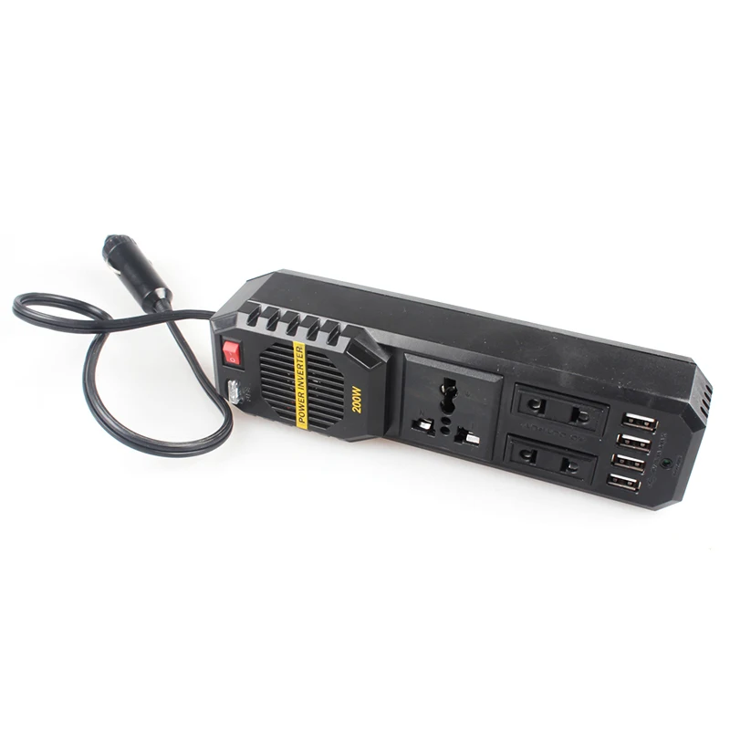 Автомобильный инвертор 200 Вт Юго-Восточной Азии, 12 V до 220 V-240 V Dual USB Автомобильное зарядное устройство 3AC Выход преобразования автомобильный инвертор