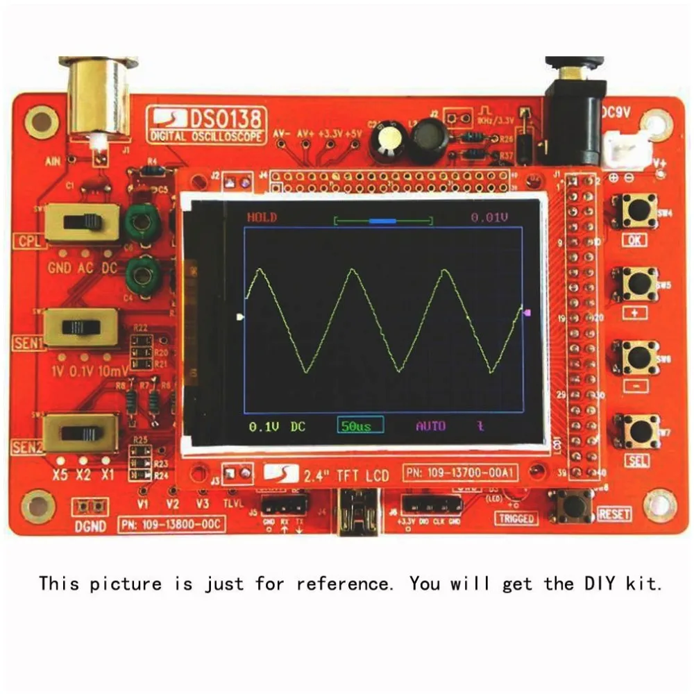 

DSO138 Soldered Pocket-size Digital Oscilloscope Kit DIY Parts Electronic