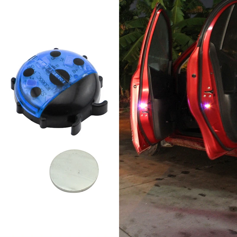 

2pcs Car Door Warning Signal Light Beetles Shape Power Saving Design LED Flashing Warning Lights for Night for Audi