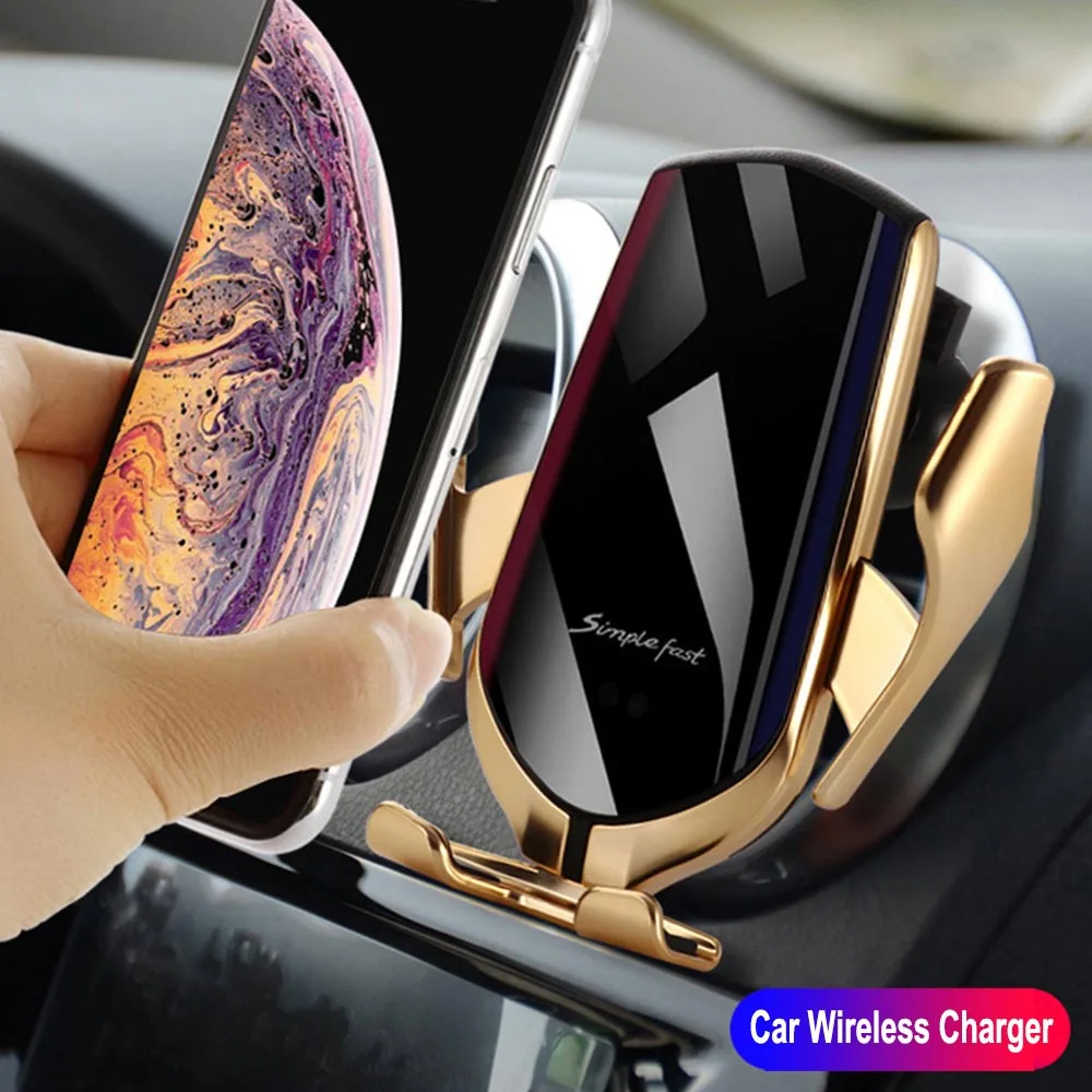 10W Car Charger Wireless automatic clamping wireless car charger mount for iPhone XR X XS MAX 8 PLUS Huawei Samsung Smart Phone