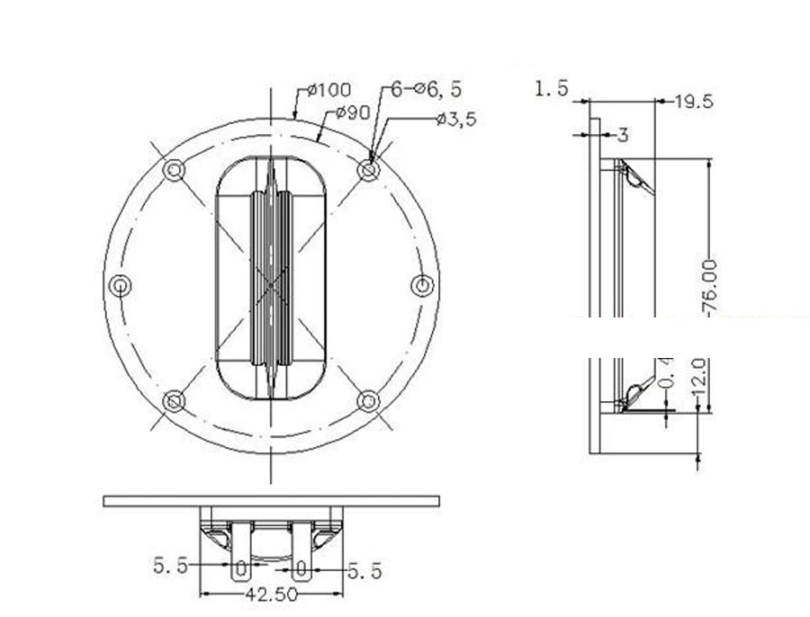 Hi-Fi 4 дюймов планарного твитер датчиков автомобиля домой этап аудио DIY speaker драйвер устройства AMT импеданс 8