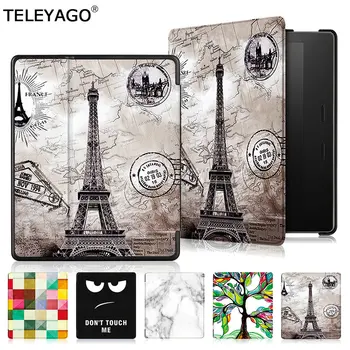 

For Amazon Kindle Oasis 2(7",9th Gen,2017)Leather Case Fashion Painted Pattern Smart Cover Slim Flip Protection Case Cover Shell