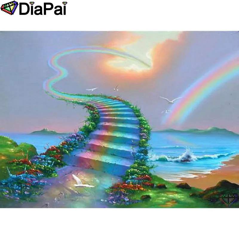 

DIAPAI 5D DIY Diamond Painting 100% Full Square/Round Drill "Rainbow ladder" Diamond Embroidery Cross Stitch 3D Decor A21726