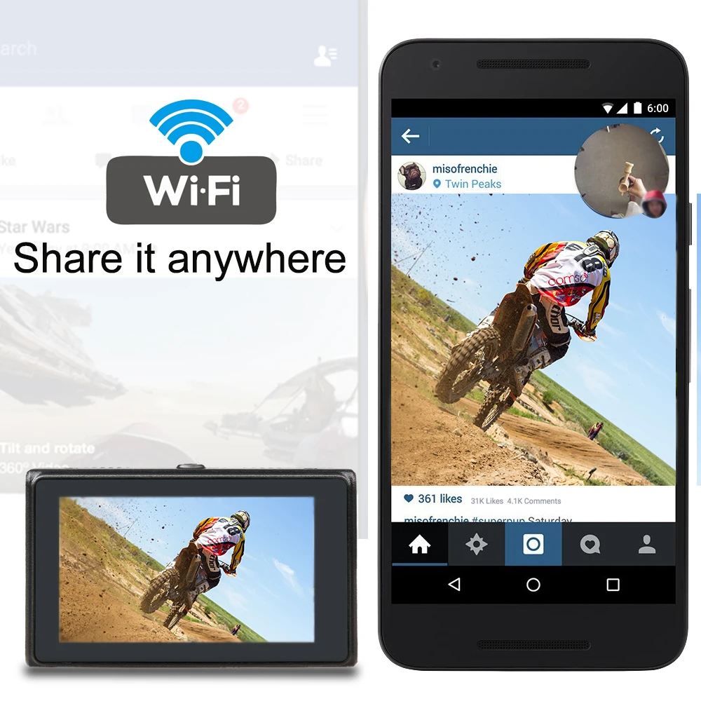 3-дюймовый M7F Wi-Fi Видеорегистраторы для мотоциклов Камера sony IMX Двойной объектив 1080P Dash Cam спереди и сзади Moto видео Регистраторы gps Водонепроницаемый коробка