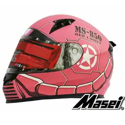 MASEI 850 розовый zaku полный шлем мотоциклетный шлем Мужской Женский шлем АБС высококачественный гоночный DOT ECE утвержденный шлем