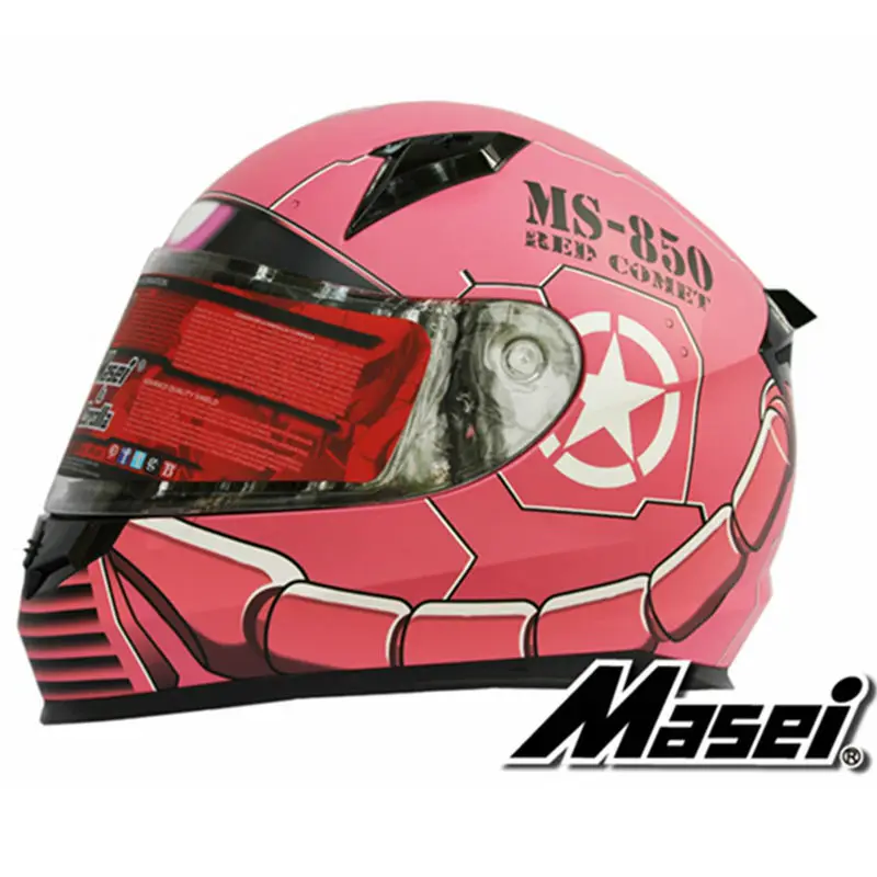 

MASEI 850 Pink zaku full face helmet motorcycle helmet mens womens helmet ABS high quality racing DOT ECE approved helmet