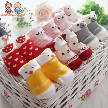 

8pairs/lot Fashion Stereo Cartoon Baby Socks Children Slip Floor Socks Without Bone Glue Cotton Socks Newborn