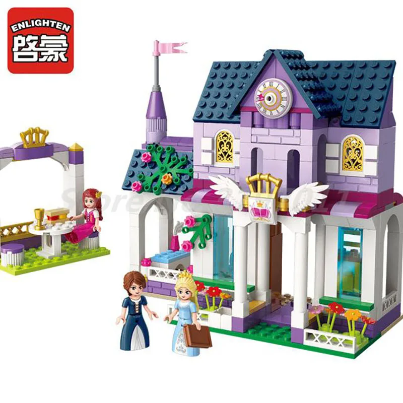 

Girls Friends Princess Leah Royal Library Enlighten Building Block 3 Figures 423pcs Bricks DIY Toy For Girl Christmas Gifts