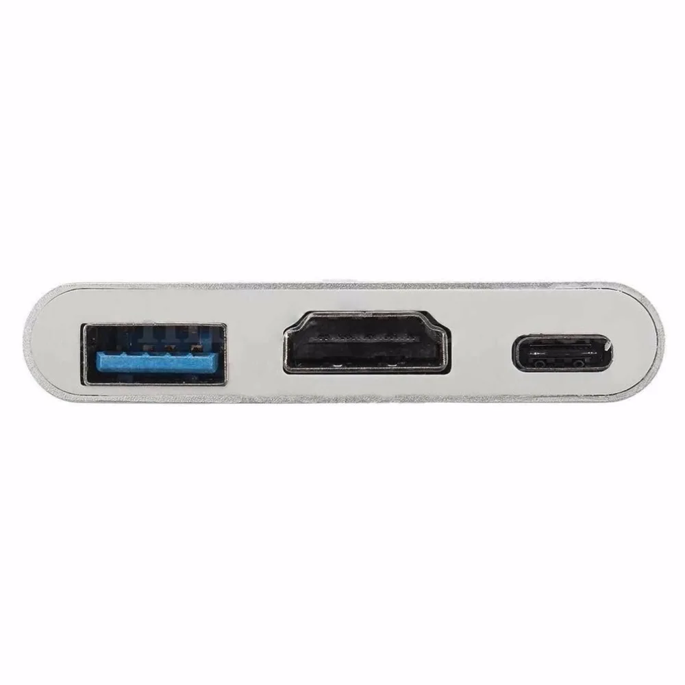 USB 3,1 Тип с разъемами типа C и HDMI USB 3,0 адаптер 3-в-1 PD зарядная станция Поддержка 4K HDMI конвертер кабель для Apple Macbook