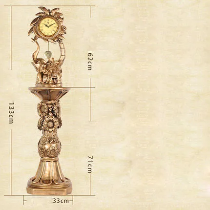 

Creative Decorative Floor Clock Elephant Living Room Retro Clock Lucky Resin Creative Floor Clock Classical Decorative Pendulum