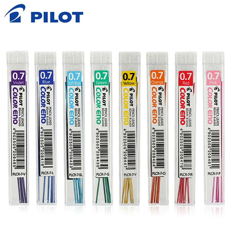 8 трубок/набор пилот PLCR-7 8 цветов свинцового цвета, автоматическое заправка карандаша 0,7 мм карандаш для комиксов свинец для HCR-197 автоматический карандаш
