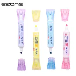 EZONE 1 шт., флуоресцентный маркер ярких цветов с двойной головкой, круглый носок/косой маркер, ручка для офиса, школы, канцелярские
