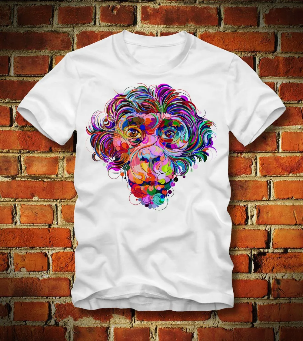 Футболка Monkey Affe Psychedelic Psychedelisch Trippy Lsd Mdma Acid, модные брендовые мужские топы, уличная одежда, футболка