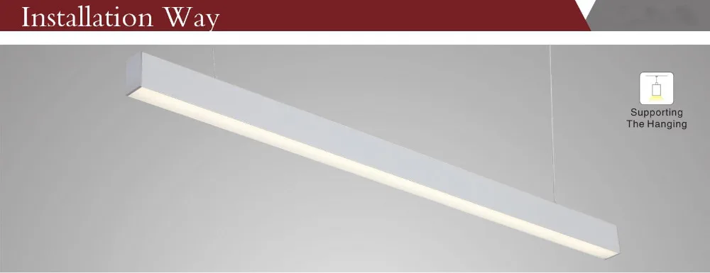US $842.00 Free Shipping led lights line selling tube 4ft 5f 30w 40w suspended trunking pendant led linear light fixture AC85265V