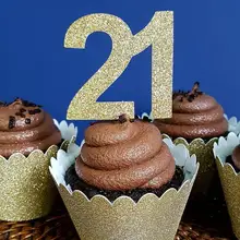 На заказ любой номер Юбилей празднование бокалы для кексов День Рождения украшения пончик приборы для еды