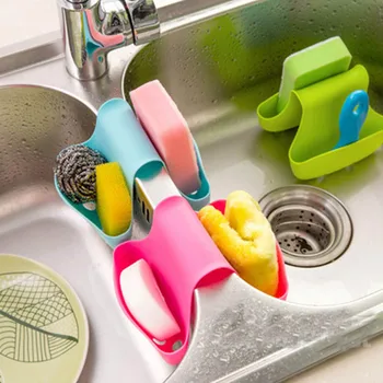 

2 Sided Kitchen Sink Bathroom Hanging Strainer Storage Holder Bag Sponge Towel Draining Rack Cleaning Brush Toothbrush Holderr