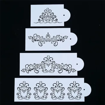 

4Pcs Lace Border Princess Crown Flower Reusable Stencil Airbrush Painting Art DIY Home Decor Scrap Album Crafts Paper Cards