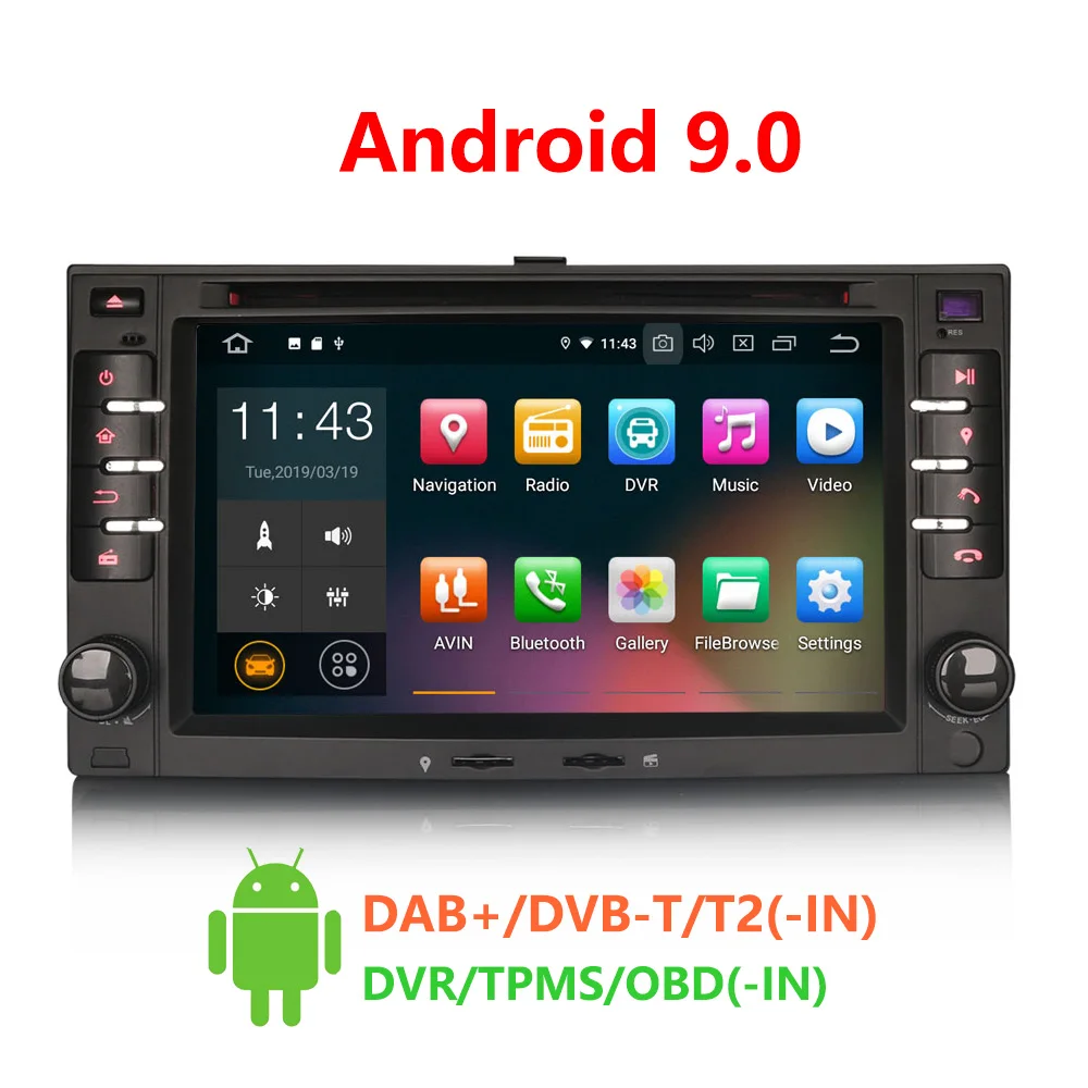 

Erisin ES4832K 6.2" Android 9.0 Car Multimedia Player Navigation DVD GPS Car Radio for KIA CARENS SORENTO SPORTAGE RONDO CERATO