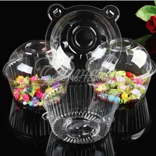 100 шт чистый пластиковый один кекс бумажная формочка для выпечки стручки купола подставка для пирожных фруктовые салатные ящики