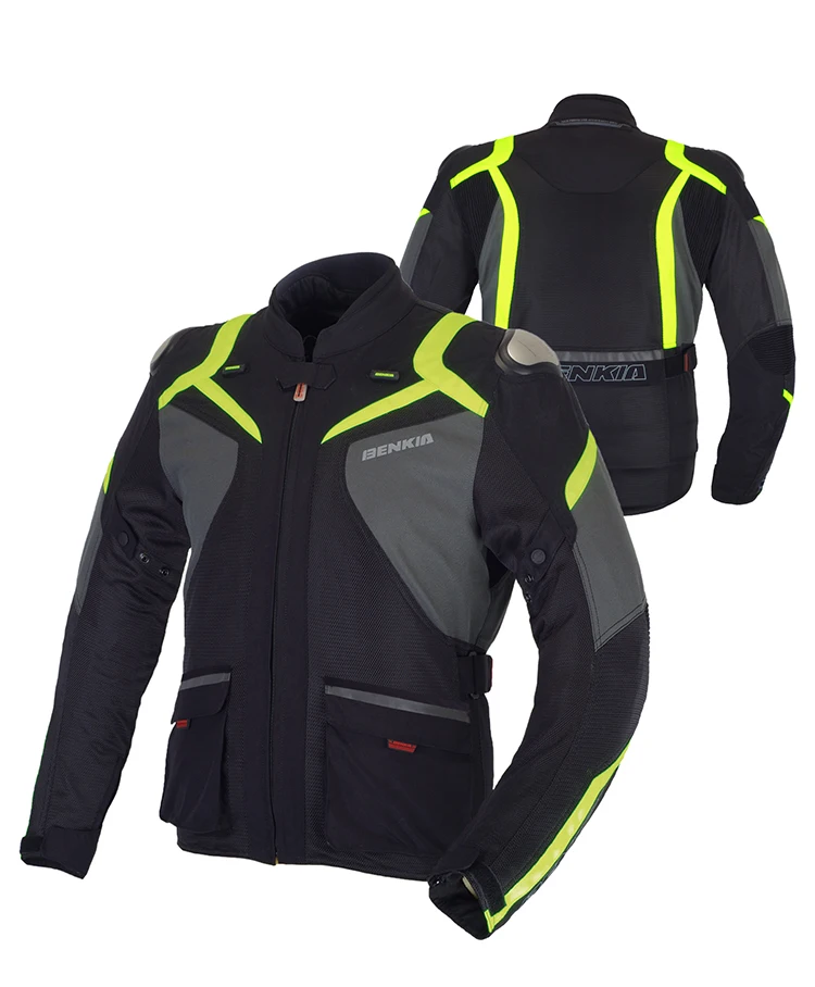 

Benkia Mens Motorcycle Jacket Summer Motorbike Jacket Refelctive Motocross Racing Jacket Windproof Bikers Riders Jacket Protect