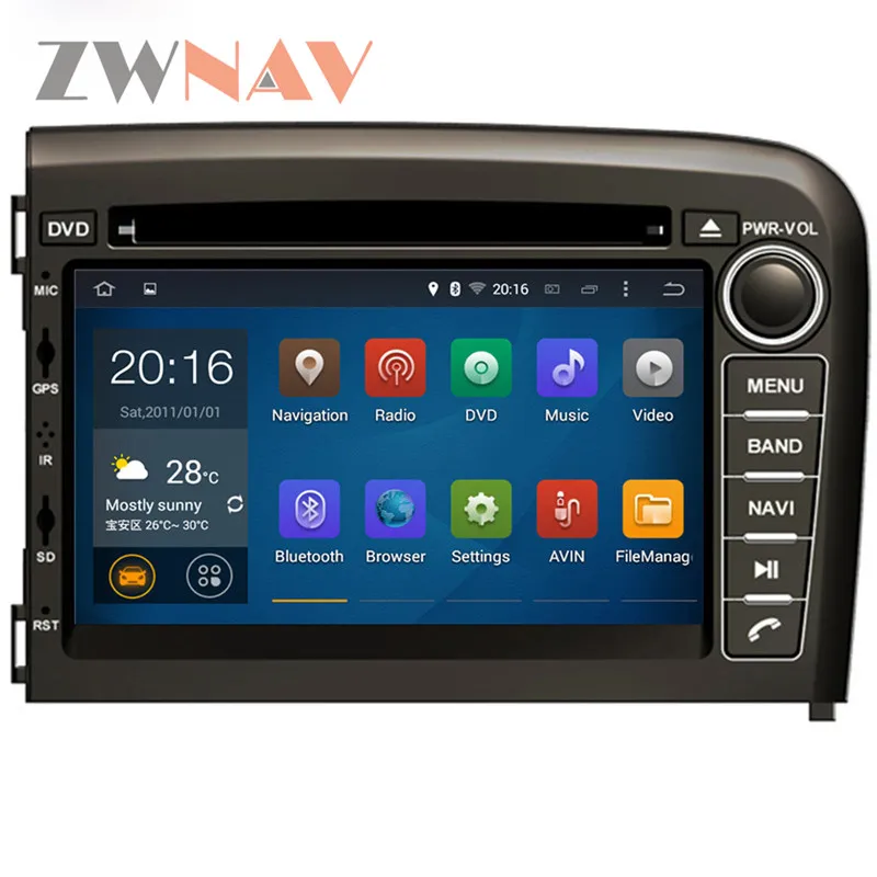 ZWNAV Android 9,0 автомобильный dvd-плеер головное устройство для VOLVO S80 1999-2005 левый авто gps навигация Радио экран карта