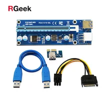 Оптовая продажа 006C USB 3.0 pci-e express 1X 4x 8x 16x Extender Райзер адаптер карт SATA 15pin штекерным 6pin Мощность кабель