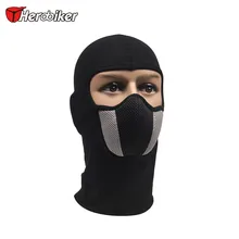 HEROBIKER Men's Motorcycle Face Mask Outdoor Motorcycle Helmet Hood Ski Sport Neck Face Mask Windproof Dustproof Red And Gray