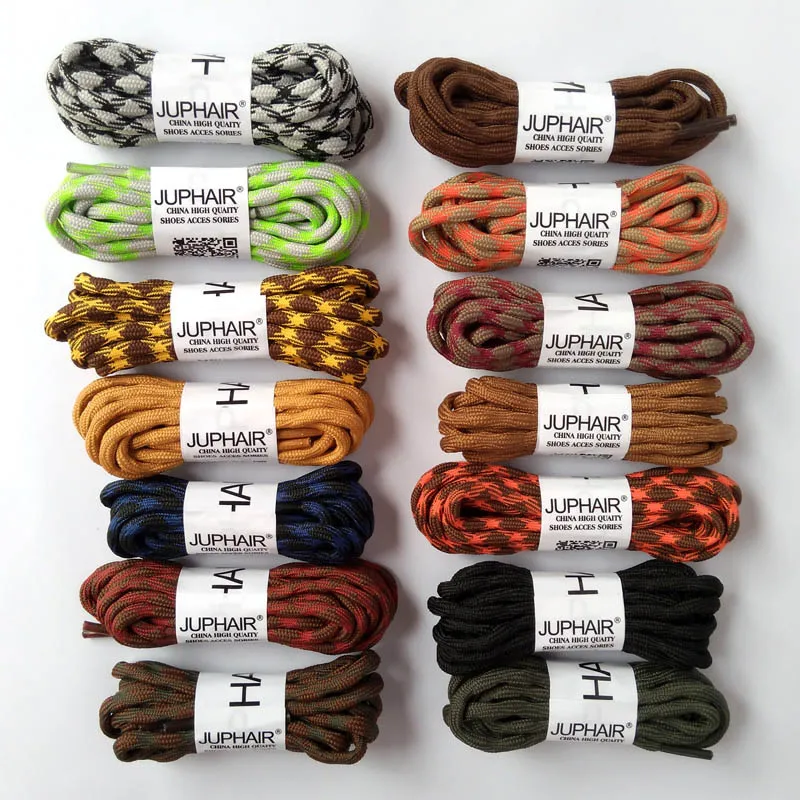JUP1-50 Pairs Cyan Coffee Round Laces Gray Purple Non-slip Outdoor Sport Hiking Sneaker Shoelace Skate Boot Bootlace String Rope