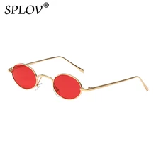 SPLOV Vintage gafas De Sol ovaladas Steampunk hombres mujeres marca diseñador pequeño Metal gafas De Sol conducción retro gafas De Sol