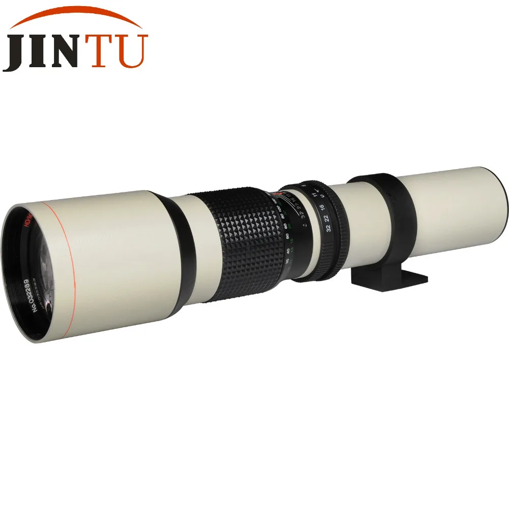 

JINTU High-Power 500mm f/8.0 f8 Telephoto Lens + T-Mount for Canon DSLR's Digital Cameras White